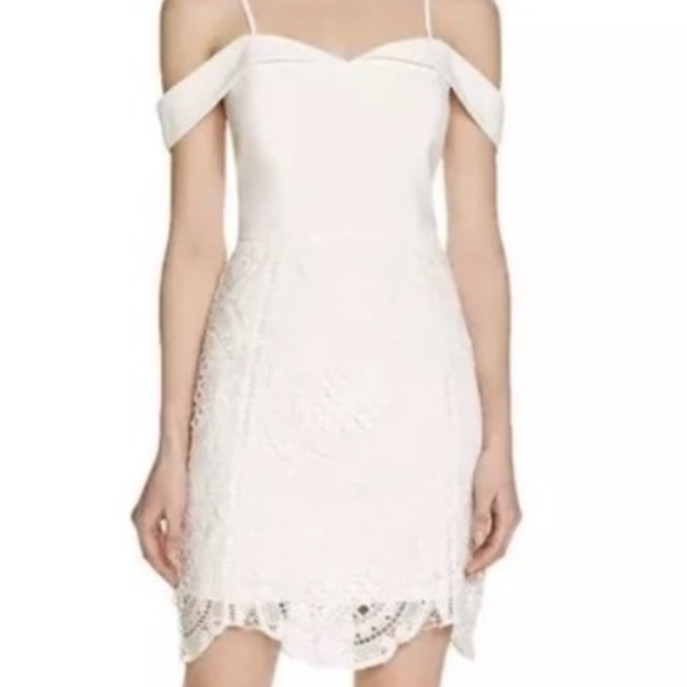 Adelyn Rae size 4 white lace off the shoulder